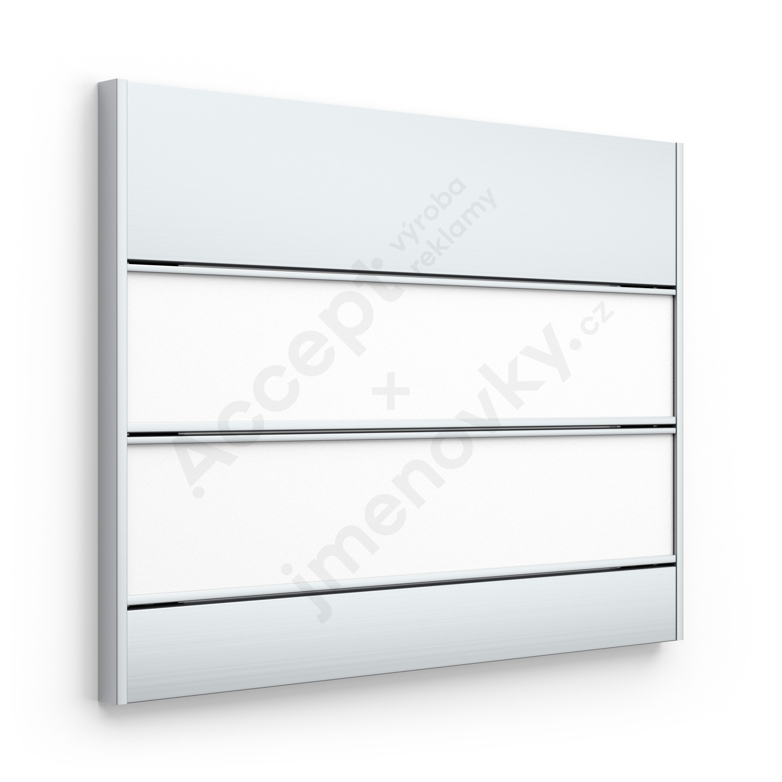 ACCEPT Dveřní tabulka SlimSlatz (zásuvný systém, rovné bočnice, 187 x 145 mm) - stříbrná tabulka