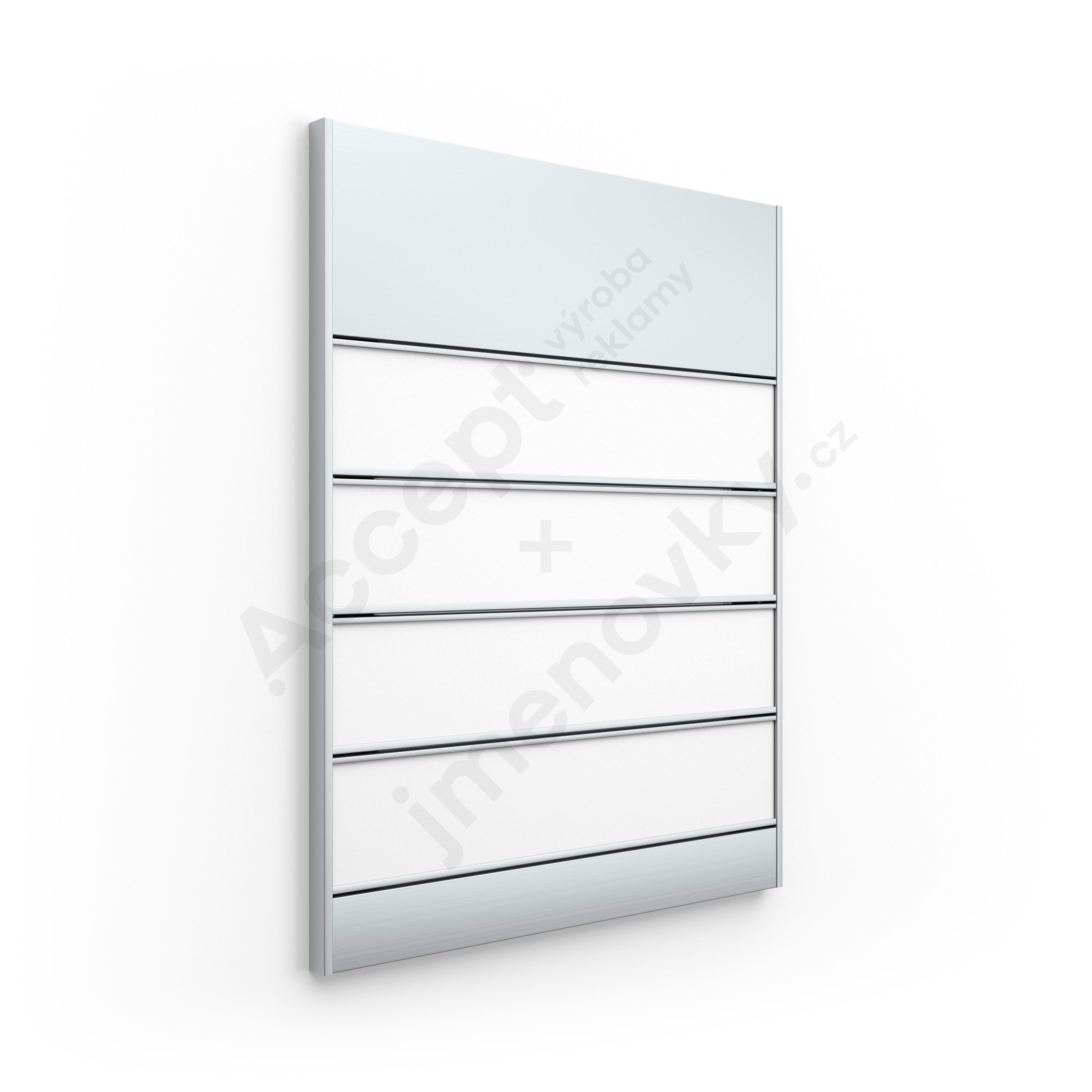 ACCEPT Dveřní tabulka SlimSlatz (zásuvný systém, rovné bočnice, 187 x 245 mm) - stříbrná tabulka