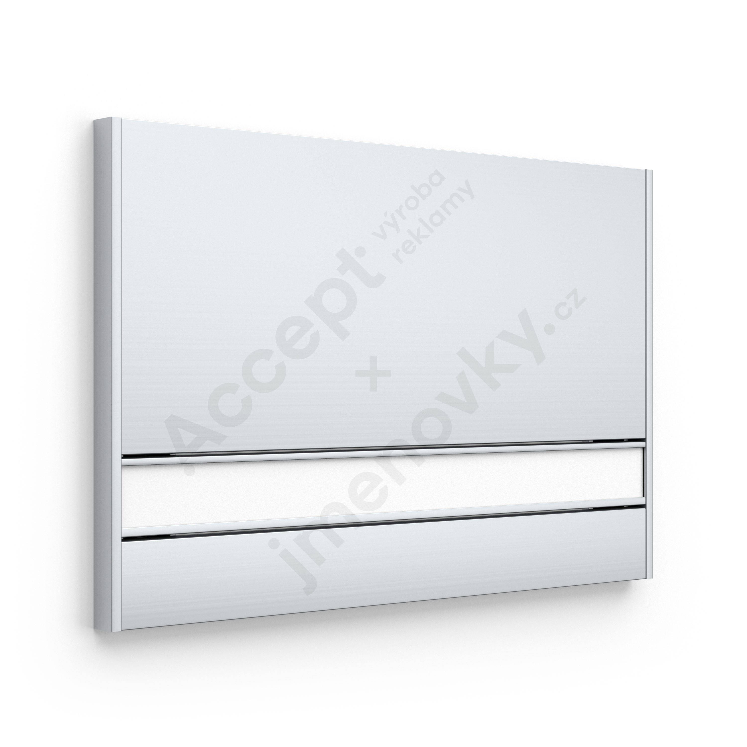 ACCEPT Dveřní tabulka SlimSlatz (zásuvný systém, rovné bočnice, 187 x 125 mm) - stříbrná tabulka