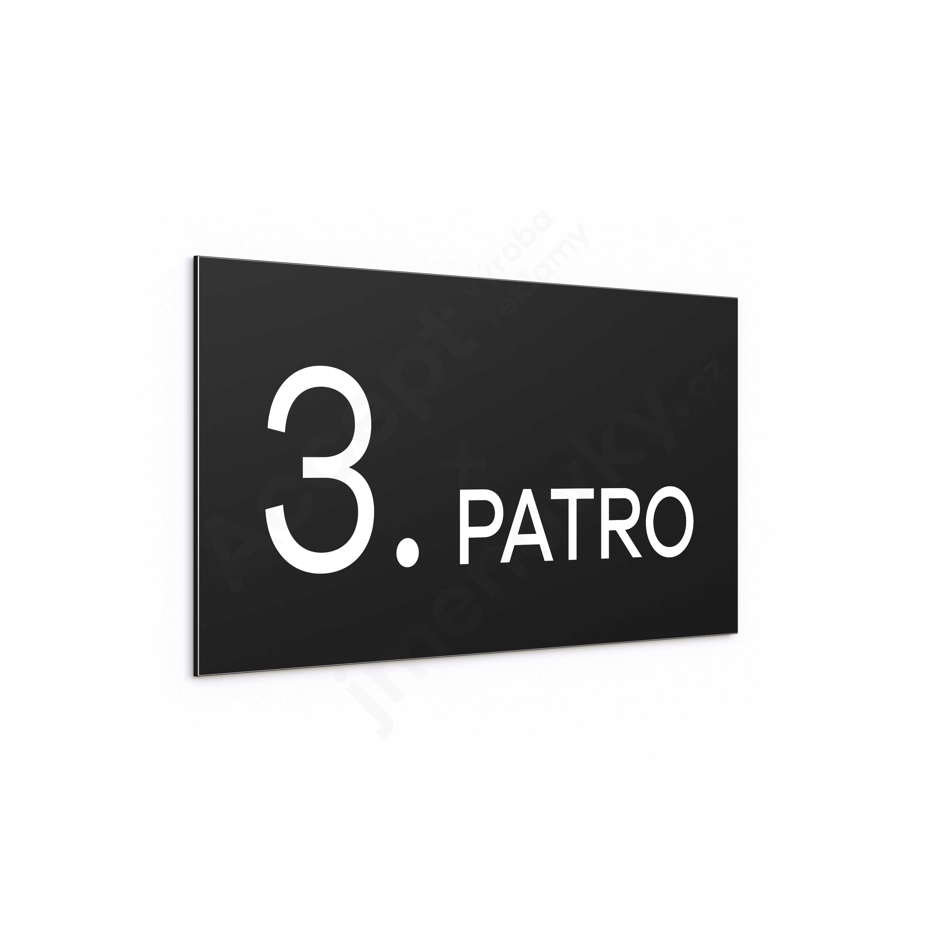 ACCEPT Označení podlaží "3. PATRO" (300 x 150 mm) - černá tabulka - bílý popis