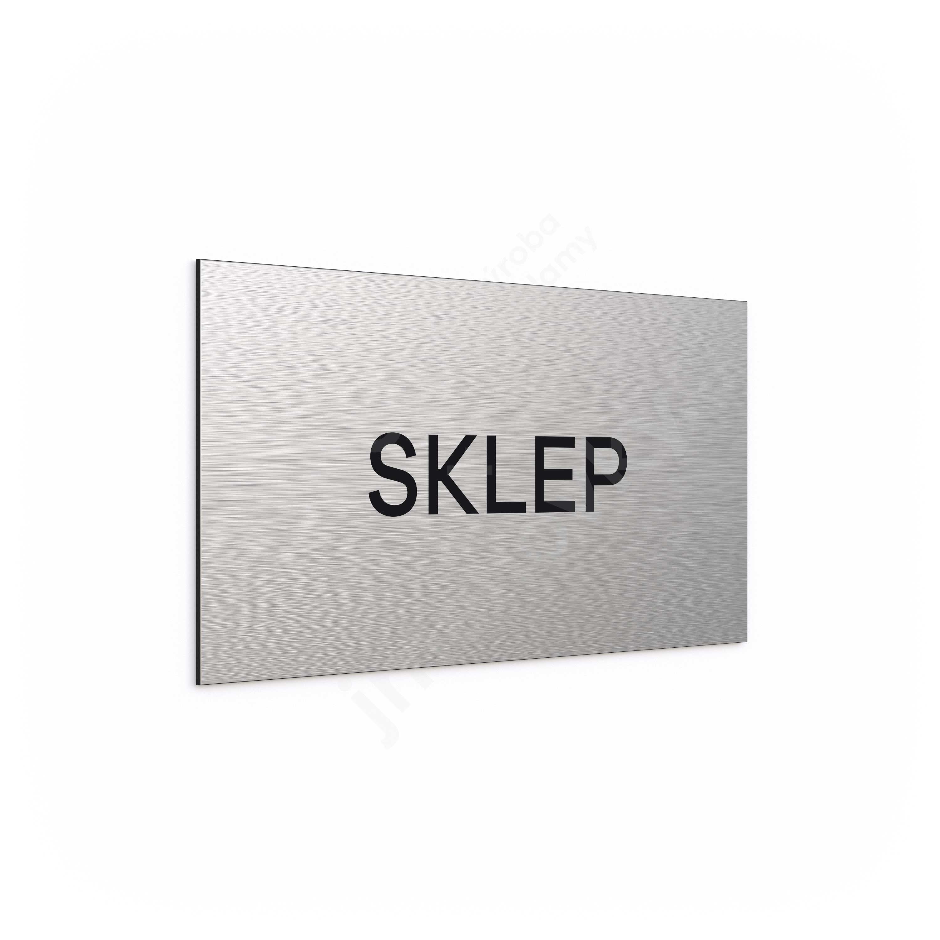 ACCEPT Označení podlaží "SKLEP" (300 x 150 mm) - stříbrná tabulka - černý popis