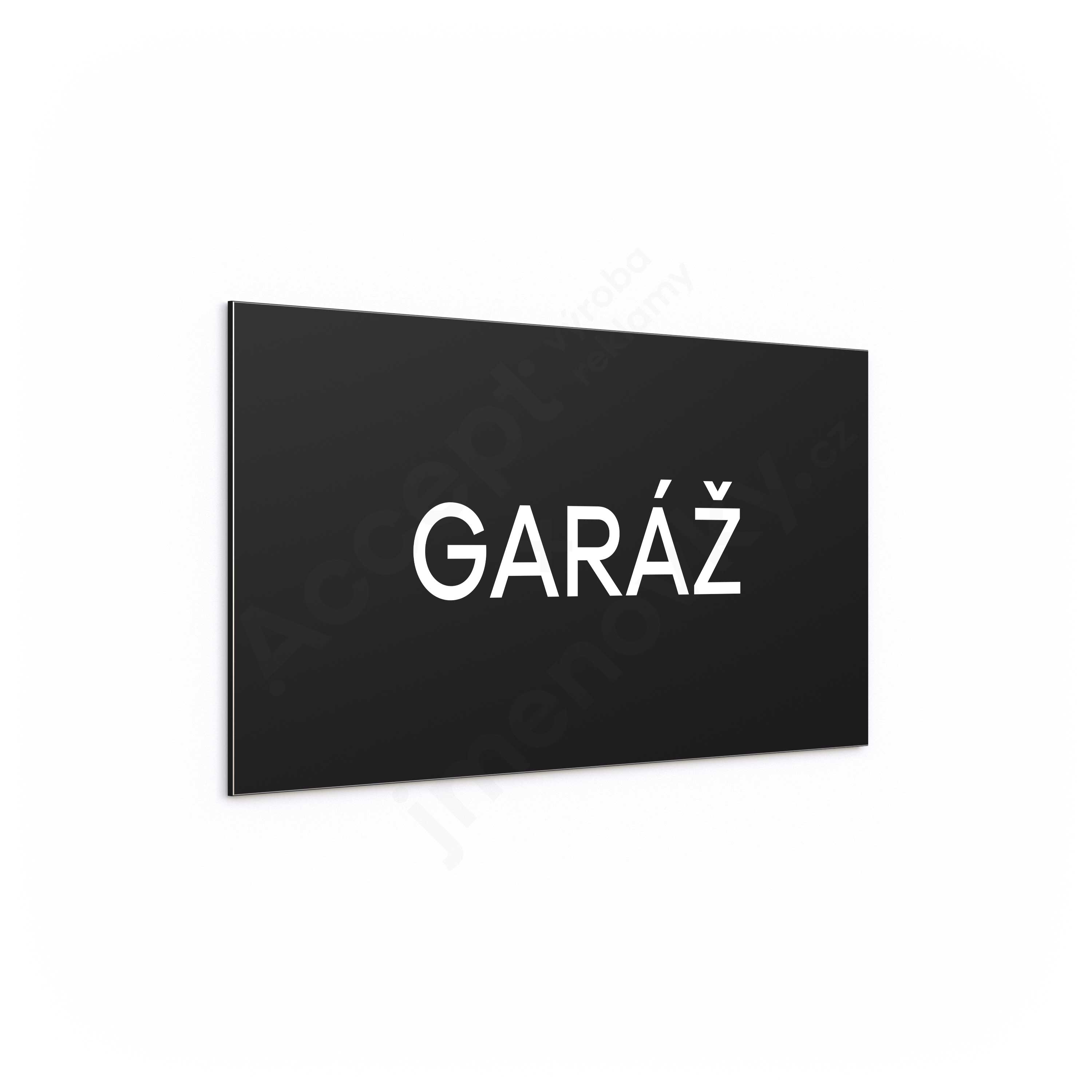 ACCEPT Označení podlaží "GARÁŽ" (300 x 150 mm) - černá tabulka - bílý popis