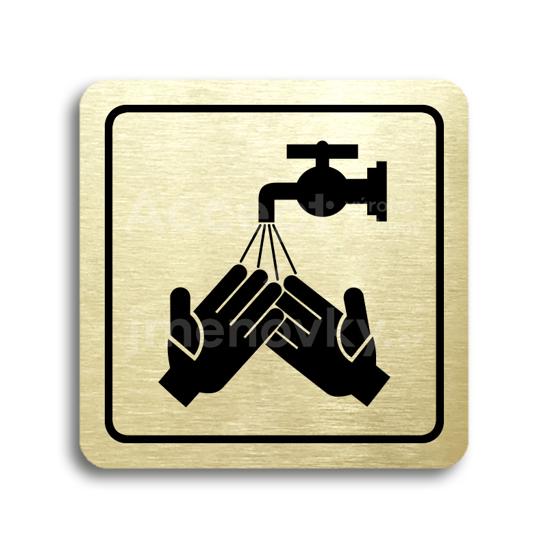 ACCEPT Piktogram umyjte si ruce - zlatá tabulka - černý tisk