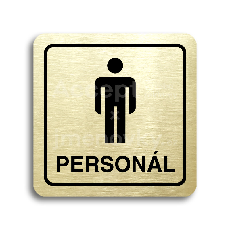 ACCEPT Piktogram WC muži personál - zlatá tabulka - černý tisk