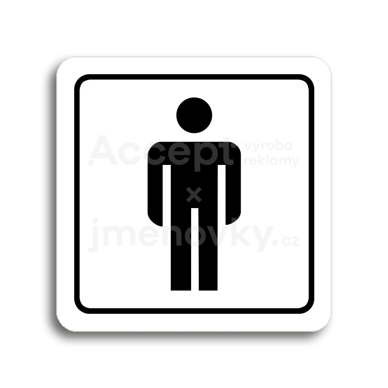 ACCEPT Piktogram WC muži (páni) - bílá tabulka - černý tisk