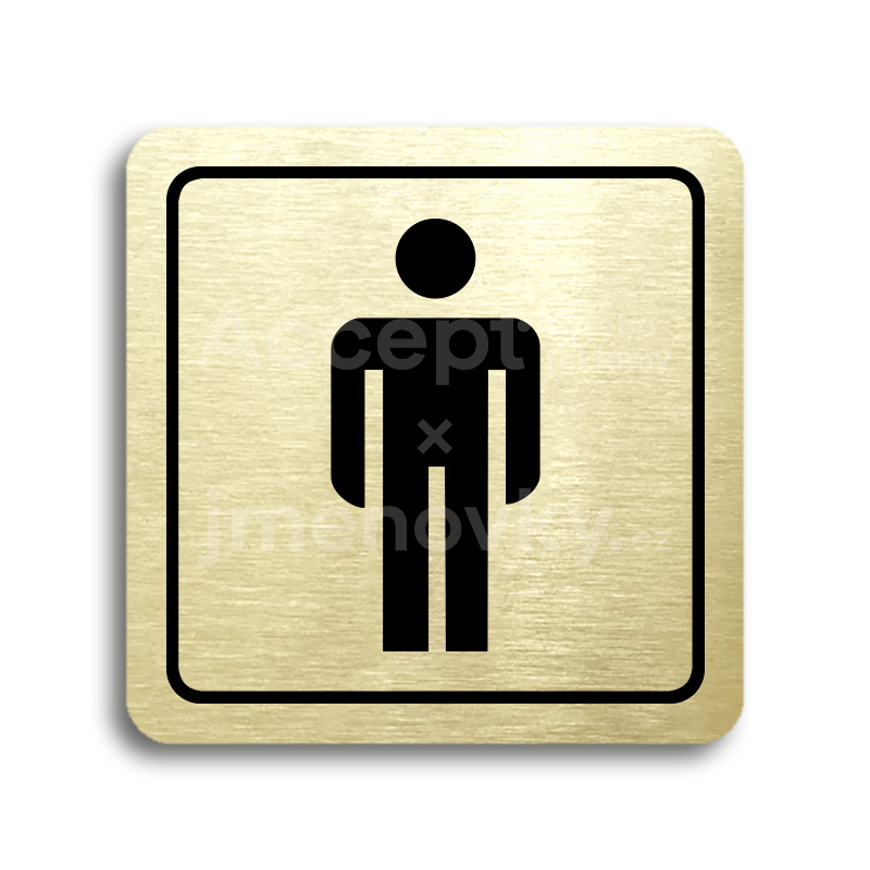 ACCEPT Piktogram WC muži (páni) - zlatá tabulka - černý tisk