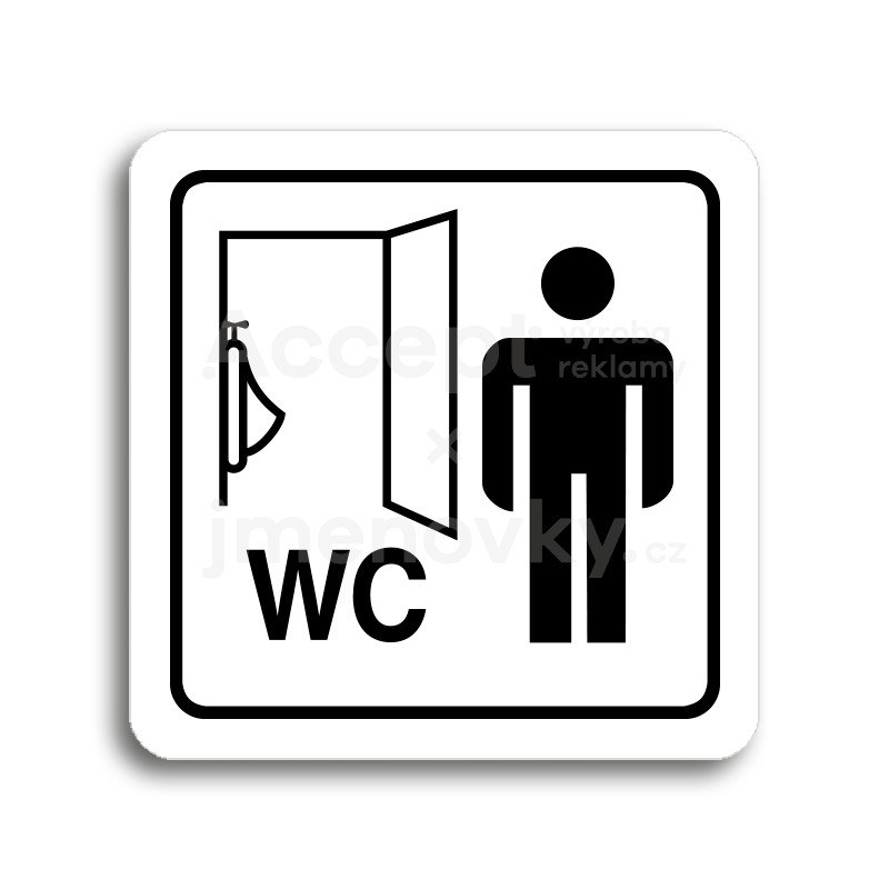ACCEPT Piktogram WC muži pisoár - bílá tabulka - černý tisk