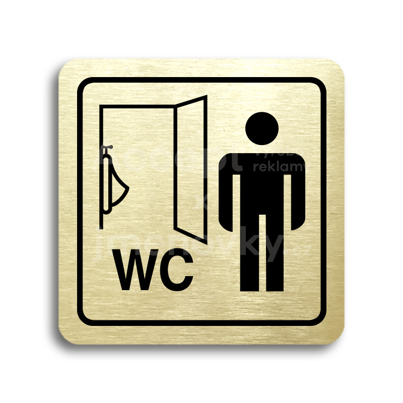 ACCEPT Piktogram WC muži pisoár - zlatá tabulka - černý tisk