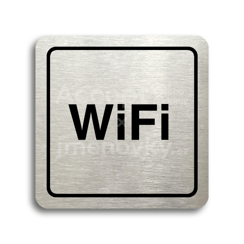 ACCEPT Piktogram WiFi - stříbrná tabulka - černý tisk