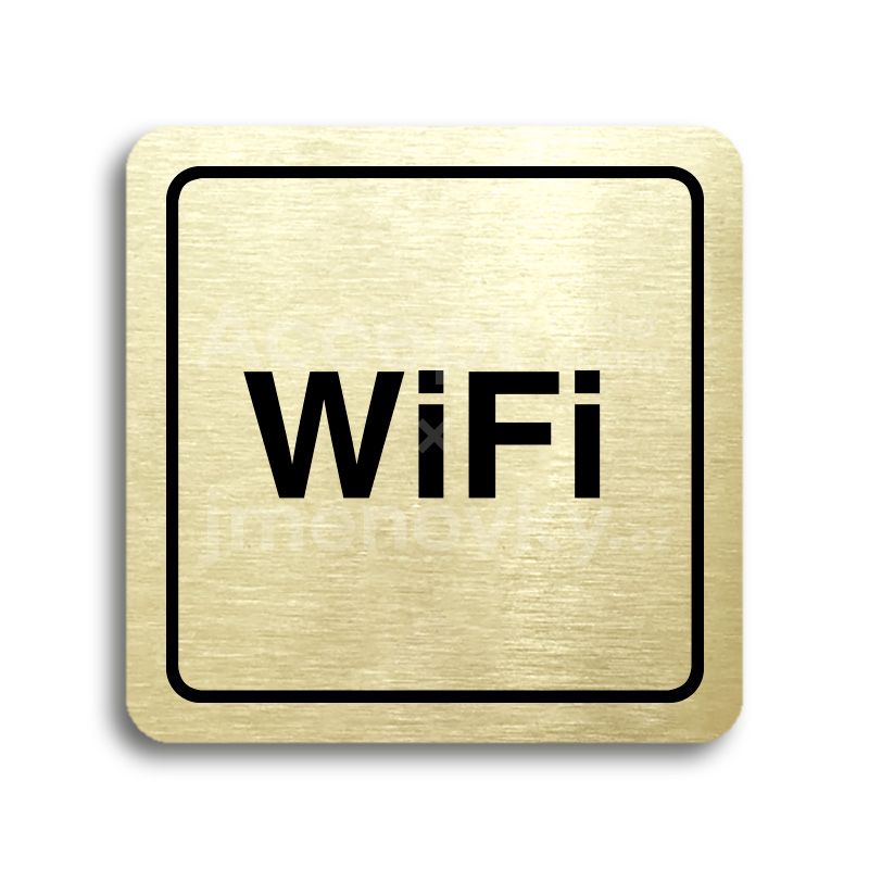 ACCEPT Piktogram WiFi - zlatá tabulka - černý tisk