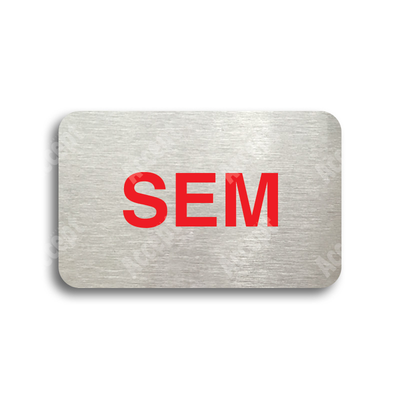 Tabulka SEM - TAM - typ 01 (80 x 50 mm) - stříbrná tabulka - barevný tisk bez rámečku