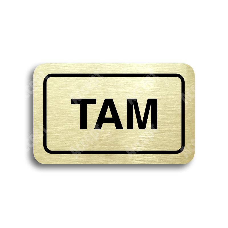 ACCEPT Tabulka SEM - TAM - typ 02 (80 x 50 mm) - zlatá tabulka - černý tisk