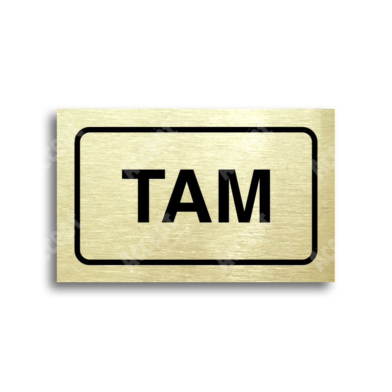 ACCEPT Tabulka SEM - TAM - typ 12 (80 x 50 mm) - zlatá tabulka - černý tisk
