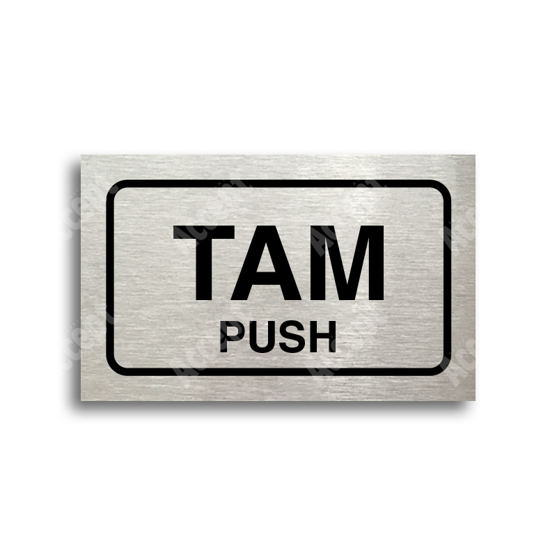 ACCEPT Tabulka SEM - TAM - typ 16 (80 x 50 mm) - stříbrná tabulka - černý tisk
