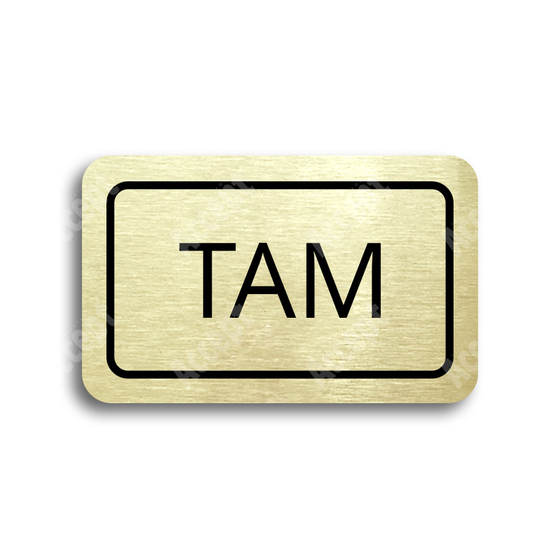 ACCEPT Tabulka SEM - TAM - typ 22 (80 x 50 mm) - zlatá tabulka - černý tisk