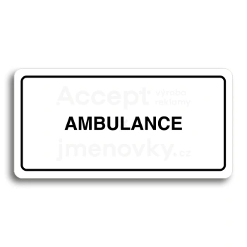 Piktogram "AMBULANCE" - bl tabulka - ern tisk