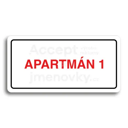 Piktogram "APARTMN 1" - bl tabulka - barevn tisk