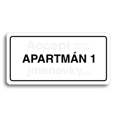 Piktogram "APARTMN 1" - bl tabulka - ern tisk