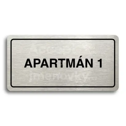 Piktogram "APARTMN 1" - stbrn tabulka - ern tisk