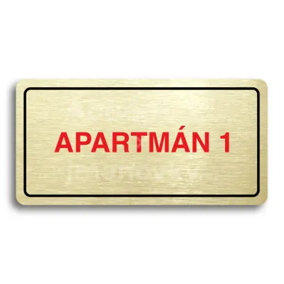 Piktogram "APARTMN 1" - zlat tabulka - barevn tisk