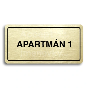 Piktogram "APARTMN 1" - zlat tabulka - ern tisk