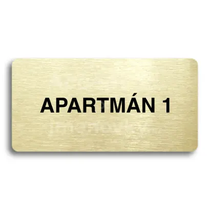 Piktogram "APARTMN 1" - zlat tabulka - ern tisk bez rmeku