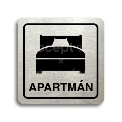 Piktogram "apartmn III" - stbrn tabulka - ern tisk