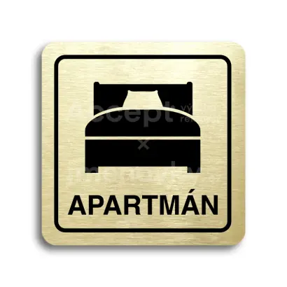 Piktogram "apartmn III" - zlat tabulka - ern tisk