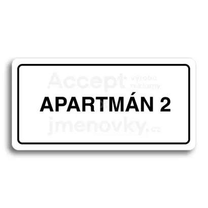 Piktogram "APARTMN 2" - bl tabulka - ern tisk