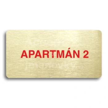 Piktogram "APARTMN 2" - zlat tabulka - barevn tisk bez rmeku