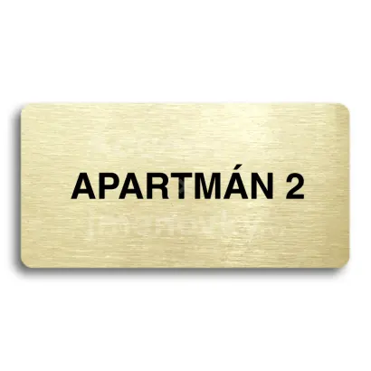 Piktogram "APARTMN 2" - zlat tabulka - ern tisk bez rmeku