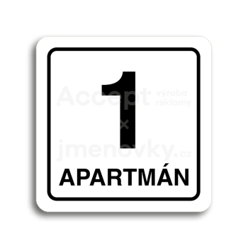 Piktogram "1 apartmn" - bl tabulka - ern tisk