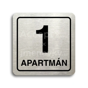 Piktogram "1 apartmn" - stbrn tabulka - ern tisk