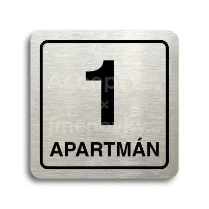 Piktogram "1 apartmn" - stbrn tabulka - ern tisk