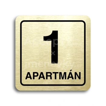 Piktogram "1 apartmn" - zlat tabulka - ern tisk