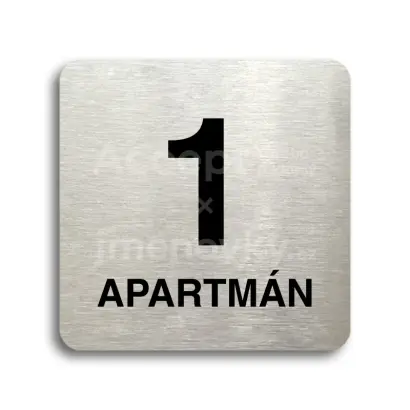 Piktogram "1 apartmn" - stbrn tabulka - ern tisk bez rmeku