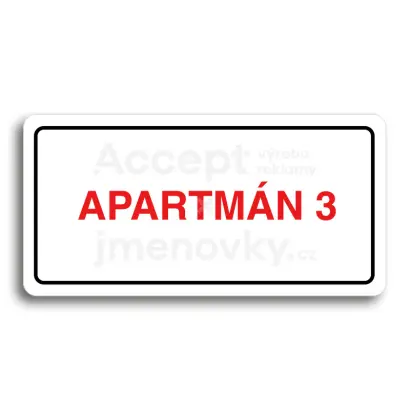 Piktogram "APARTMN 3" - bl tabulka - barevn tisk