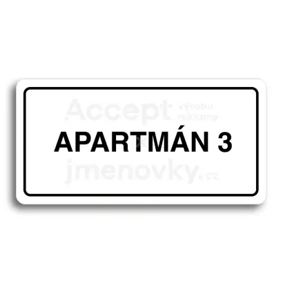 Piktogram "APARTMN 3" - bl tabulka - ern tisk