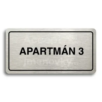 Piktogram "APARTMN 3" - stbrn tabulka - ern tisk