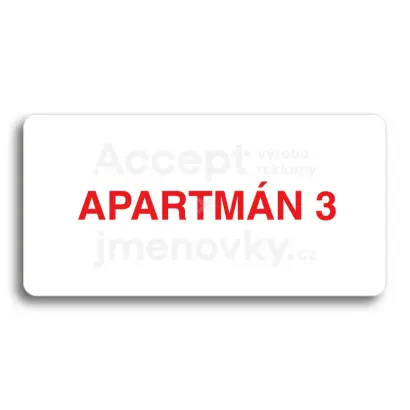 Piktogram "APARTMN 3" - bl tabulka - barevn tisk bez rmeku