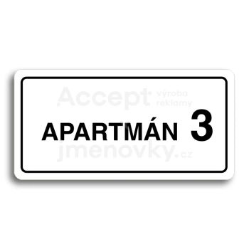 Piktogram "APARTMN 3 II" - bl tabulka - ern tisk