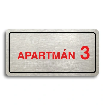 Piktogram "APARTMN 3 II" - stbrn tabulka - barevn tisk