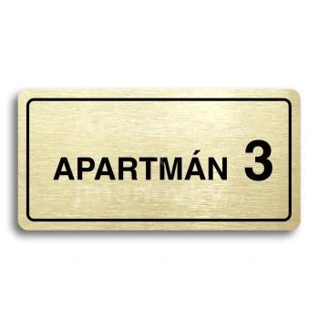 Piktogram "APARTMN 3 II" - zlat tabulka - ern tisk