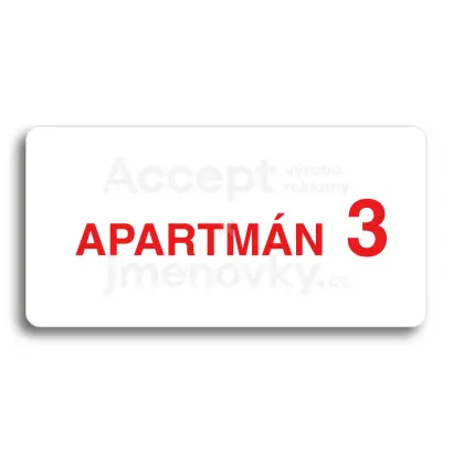 Piktogram "APARTMN 3 II" - bl tabulka - barevn tisk bez rmeku