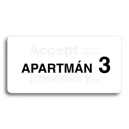 Piktogram "APARTMN 3 II" - bl tabulka - ern tisk bez rmeku