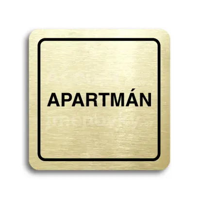 Piktogram "apartmn" - zlat tabulka - ern tisk