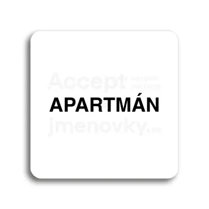 Piktogram "apartmn" - bl tabulka - ern tisk bez rmeku