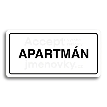 Piktogram "APARTMN" - bl tabulka - ern tisk