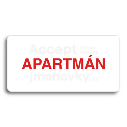 Piktogram "APARTMN" - bl tabulka - barevn tisk bez rmeku