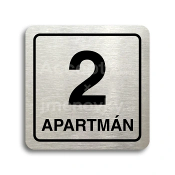 Piktogram "2 apartmn" - stbrn tabulka - ern tisk